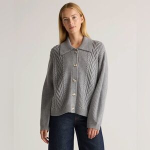 Australian Merino Wool Collared
Cable Cardigan
